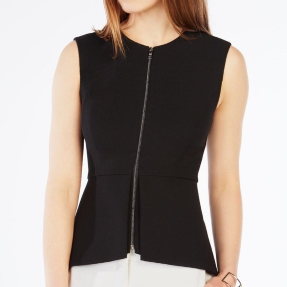 BCBG Max Azria Abrielle Black Peplum Top